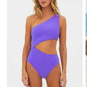 Beach Riot Asymmetric Cutout Swimsuit in Vibrant Purple